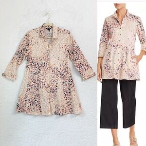 Nic + Zoe Morning Burst Button Down Side Pocket Shirt Sz S